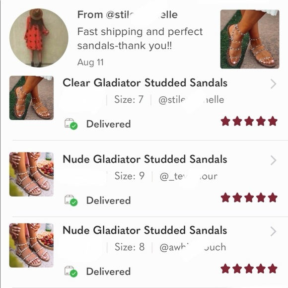 Clear Gladiator Studded Sandals - Picture 5 of 7